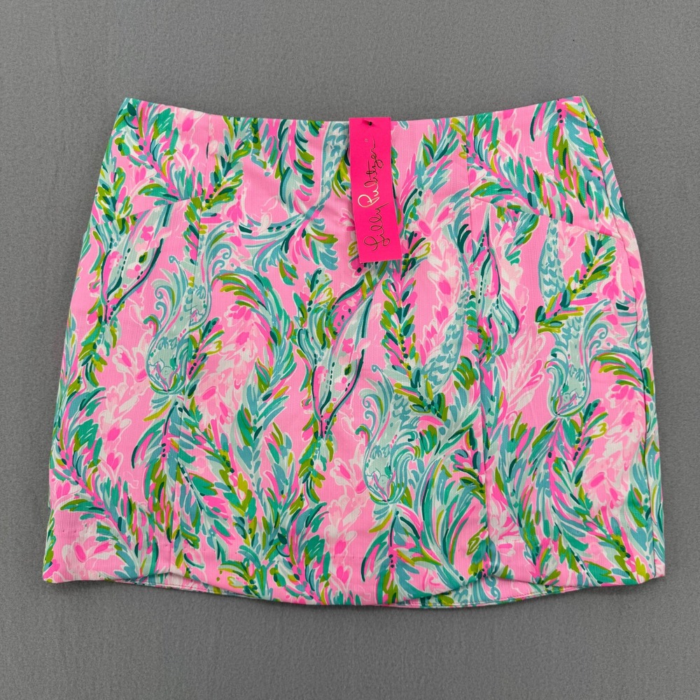 Lilly Pulitzer Becki Skort Pink Unicorn Of The Sea Print Cotton Blend Size 6 NEW